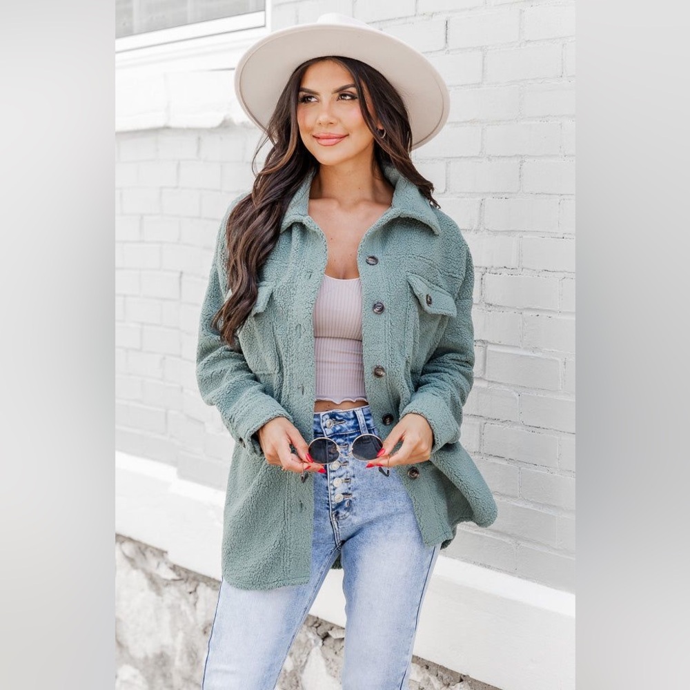 Pink Lily Sherpa Shacket